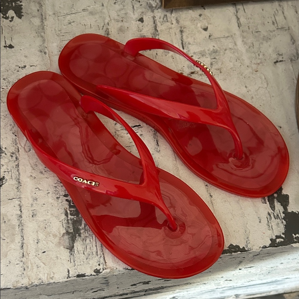 Coach Women's Vibrant Red Sandals